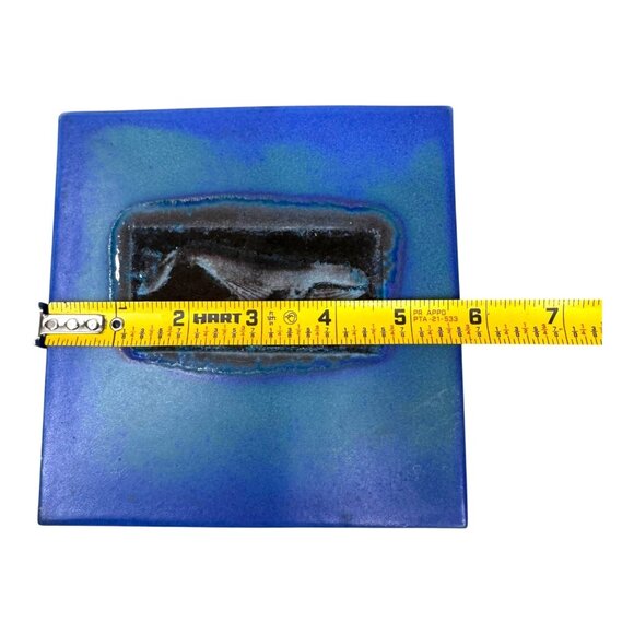 Michael Cohen 2001 Art Pottery Hot Plate Tile Trivet Whale 5 3/4" Coastal Beach - Picture 4 of 5